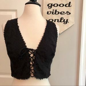 Free People Lace-Up Crop Top - Size XS